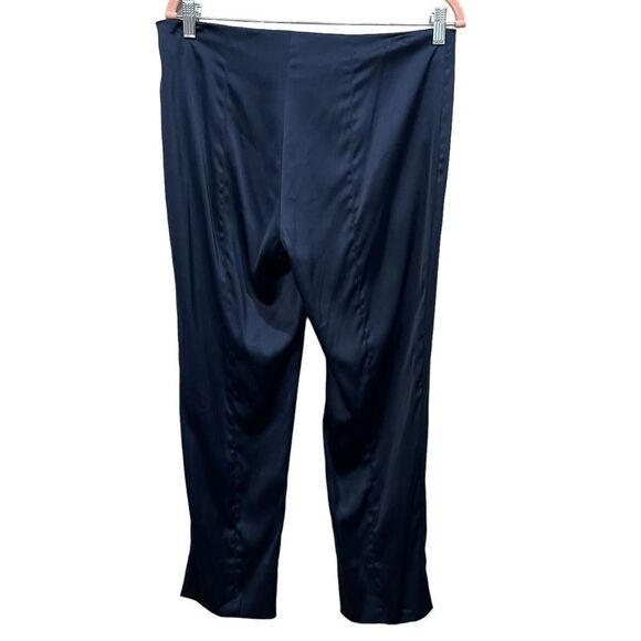 Maison de Papillon NYC Navy Blue Kennedy Sateen Pants Dress pants size medium - Picture 6 of 12